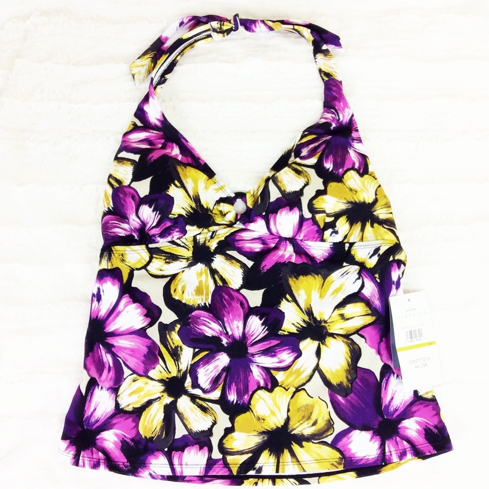 NWT Jantzen tankini top halter floral swim